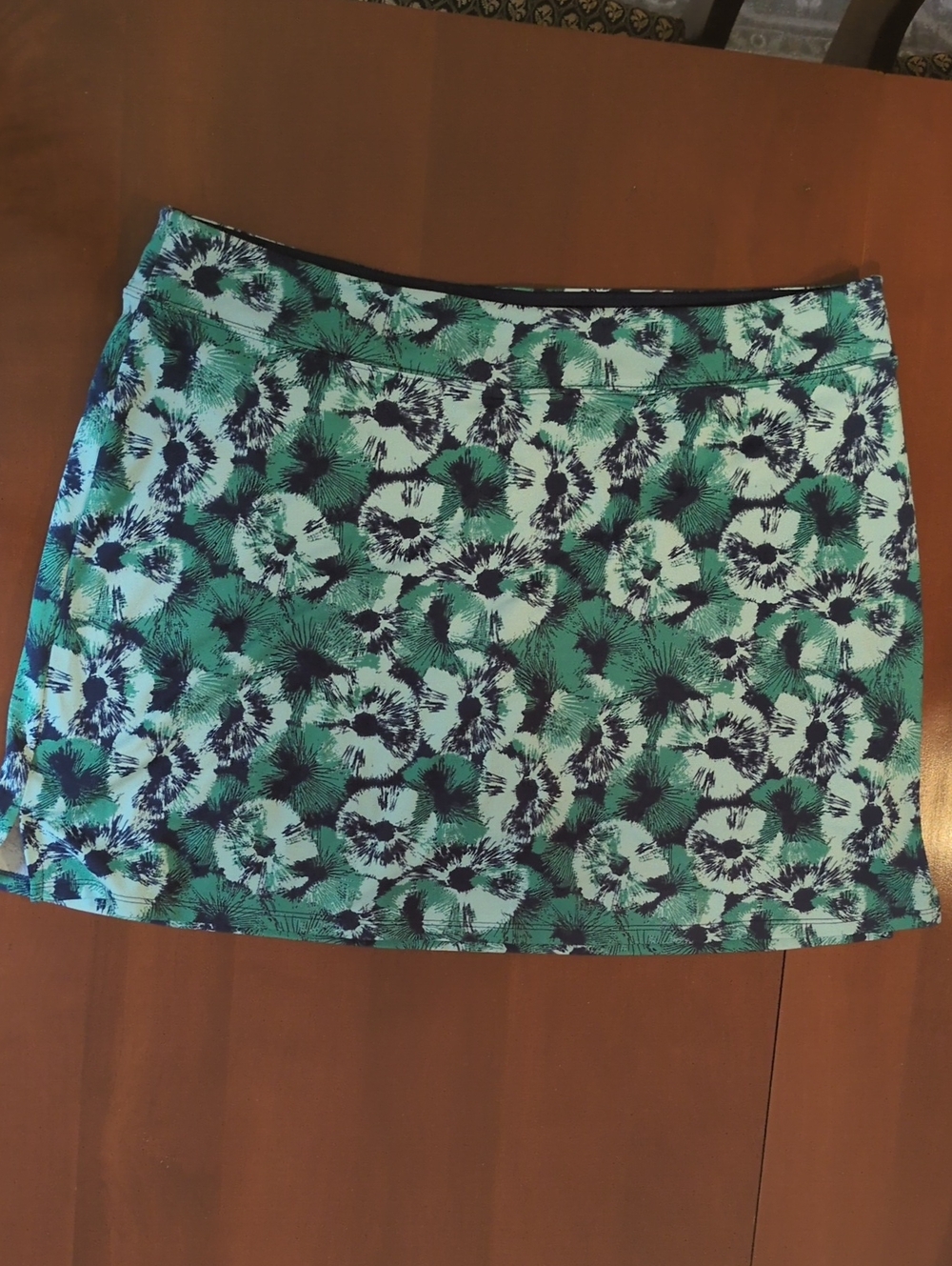 Tranquility By Colorado Clothing Skort Size XL Floral Watercolor Blue Green